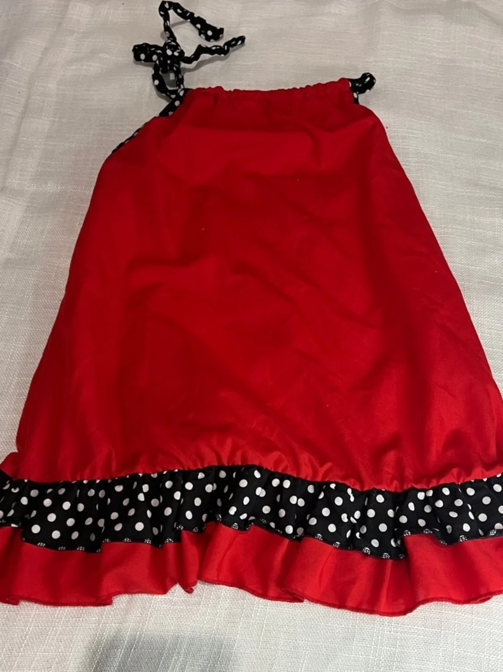 HANDMADE RED BLACK AND WHITE POLKA DOT MICKEY MOUSE SUN DRESS